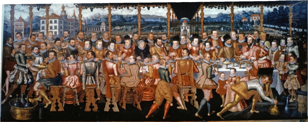 Banquet of the Hohenems family Oil Painting by Anton Boys