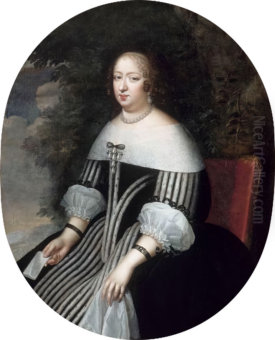 Anne d'Autriche, reine de France Oil Painting by Henri and Charles Beaubrun