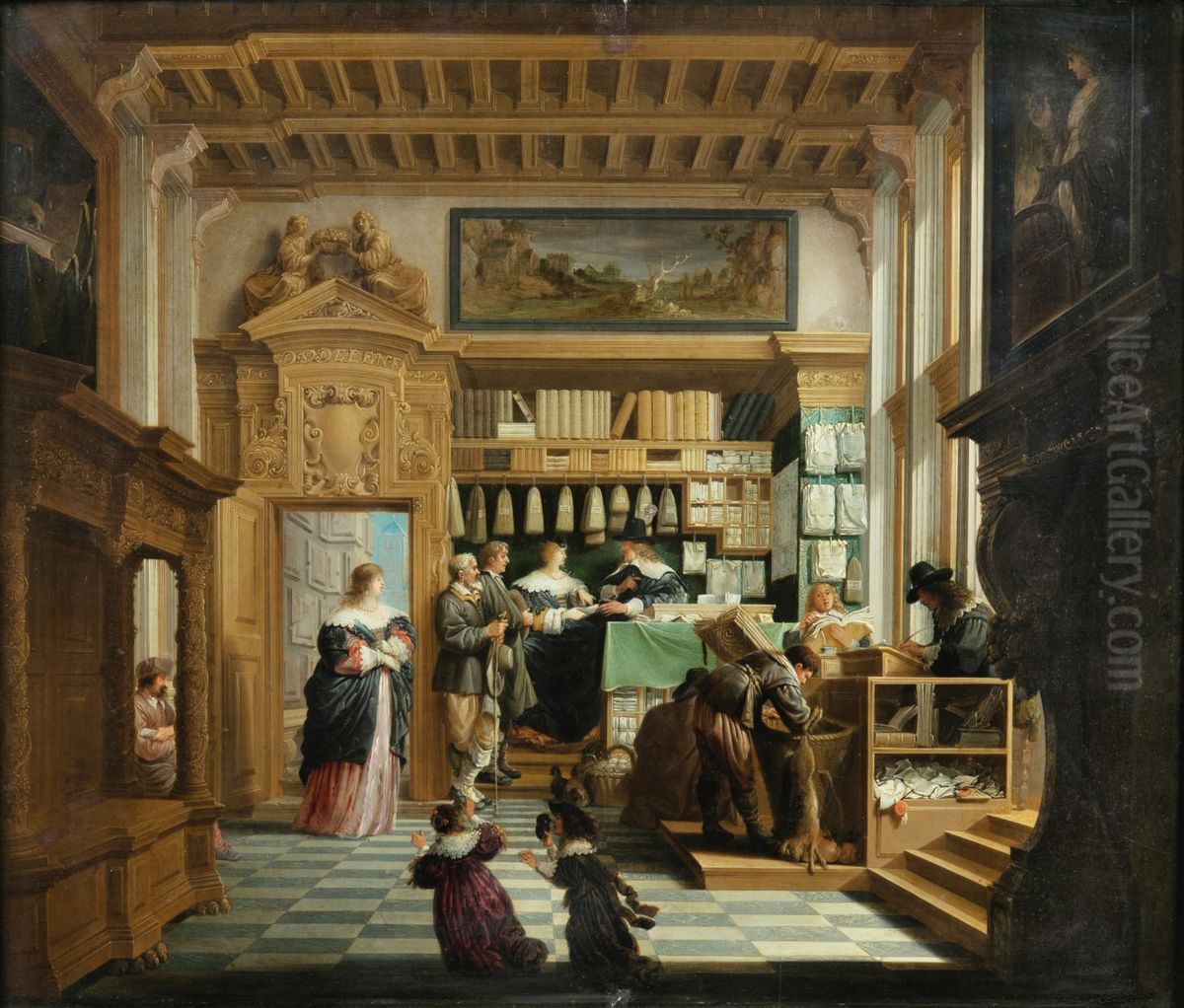 The Lawyer's Cabinet Oil Painting by Dirck Van Delen