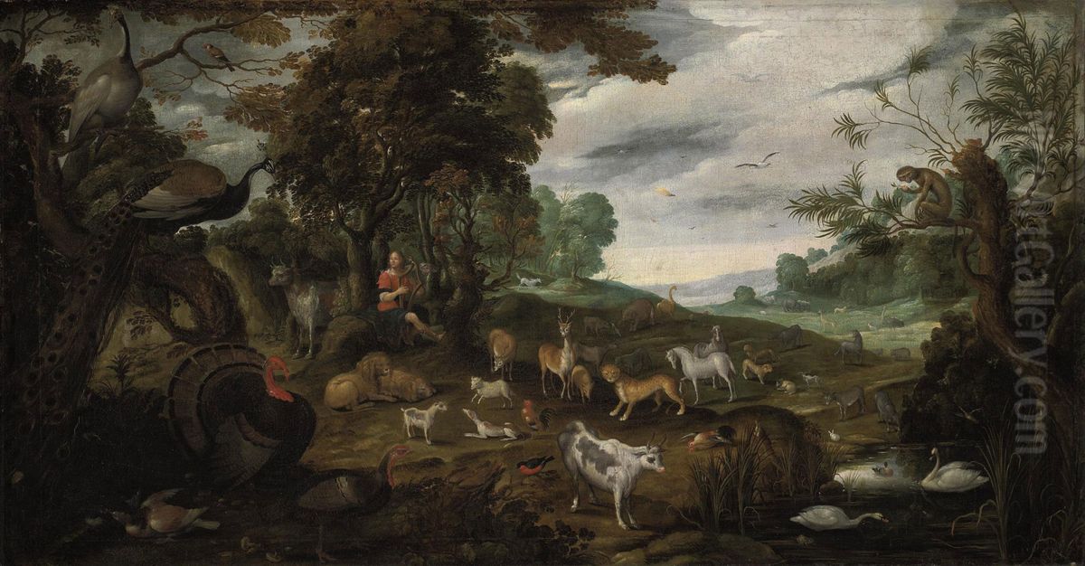 Orpheus charming the animals Oil Painting by Frederik Bouttats the Younger
