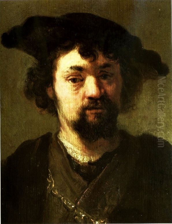 Portrait of a bearded man. Oil Painting by Rembrandt Portrait of a bearded man. Oil Painting by Rembrandt