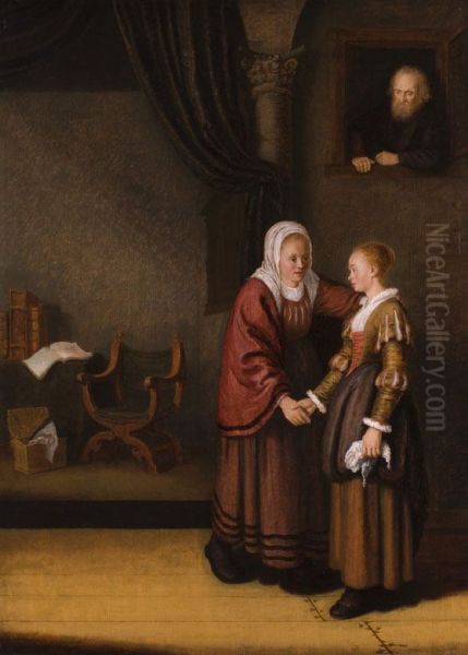 The pregnant daughter Oil Painting by Abraham de Pape