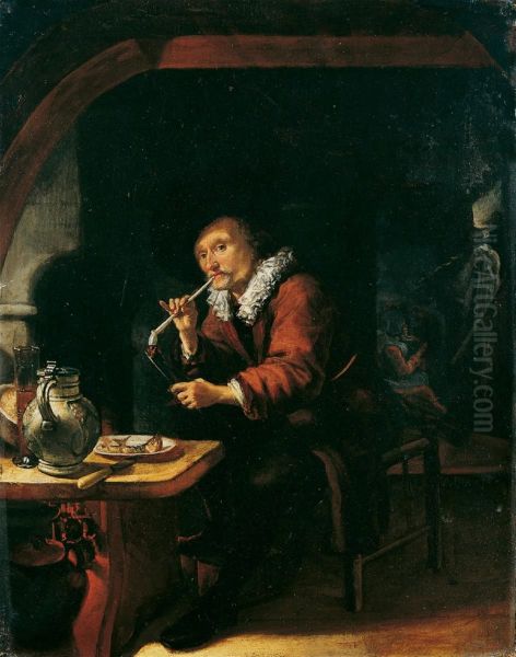 Interior of an inn Oil Painting by Abraham de Pape