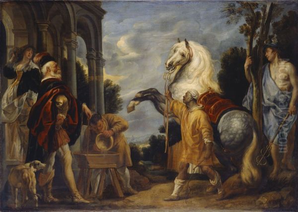 The Master's Eye Makes the Horse Fat Oil Painting by Jacob Jordaens