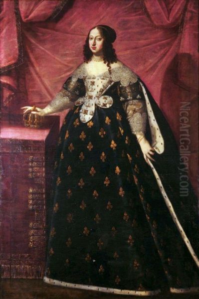 Portrait of Anne of Austria. Oil Painting by Charles Beaubrun
