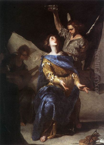 The Ecstasy of St Cecilia Oil Painting by Bernardo Cavallino