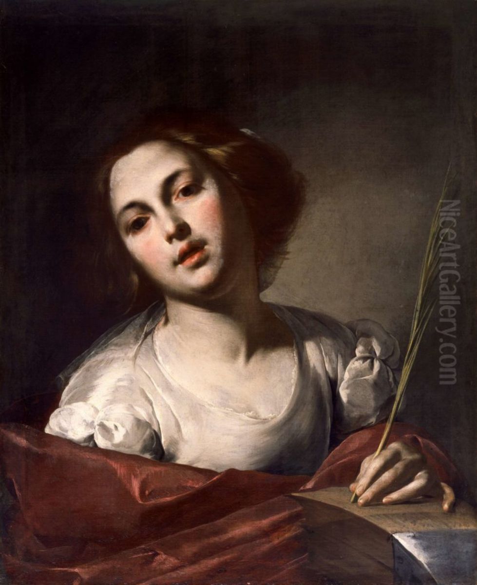 Saint Catherine of Alexandria Oil Painting by Bernardo Cavallino
