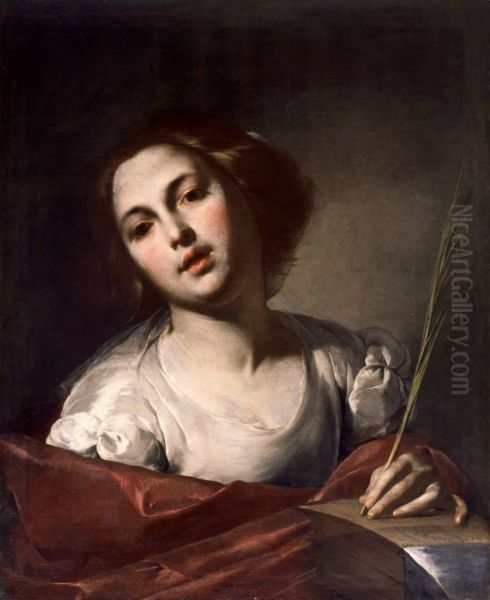 Saint Catherine of Alexandria Oil Painting by Bernardo Cavallino