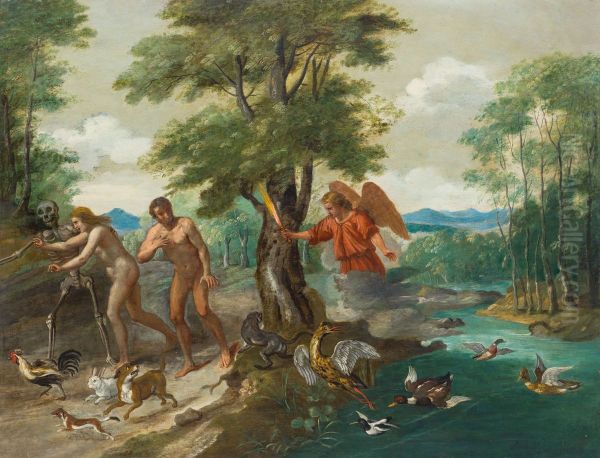 Adam and Eve in paradise Oil Painting by Jan Brueghel the Younger