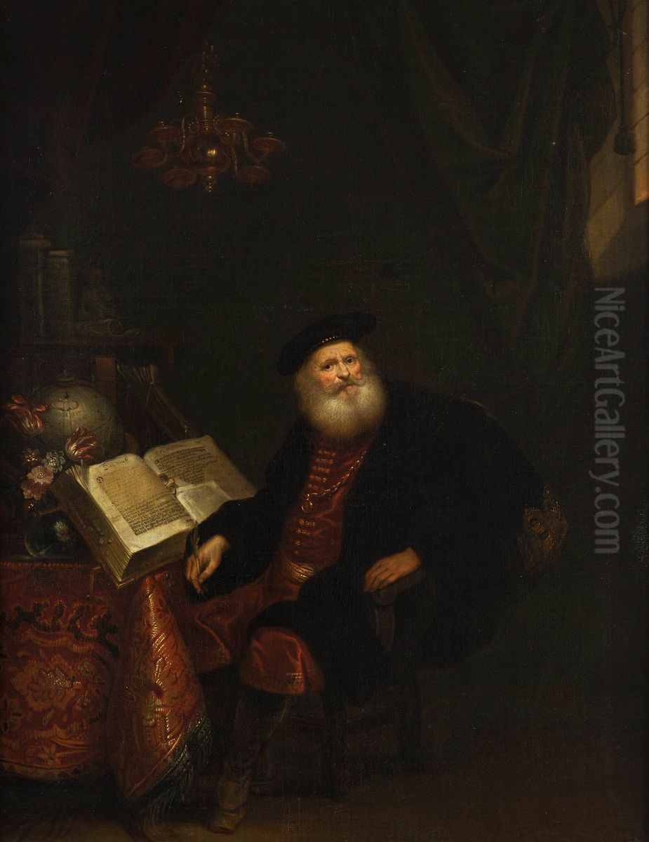 Scholar in his study. Oil Painting by Monogrammist IS