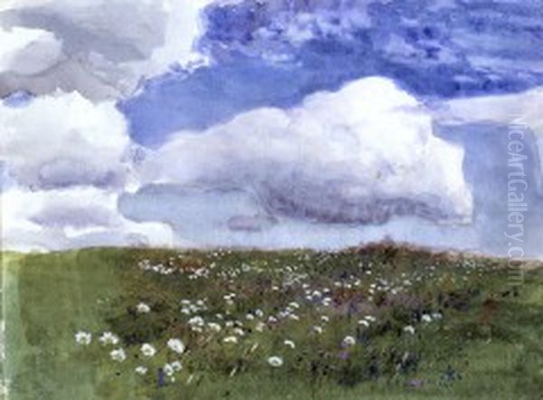 Flower meadow Oil Painting by Eero Jarnefelt