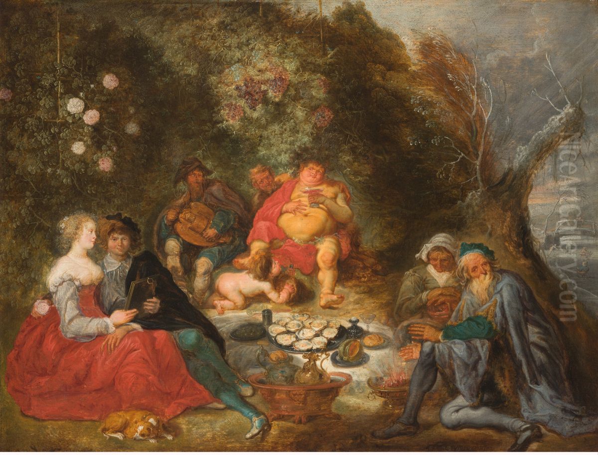 Allegory of the four seasons Oil Painting by Simon de Vos