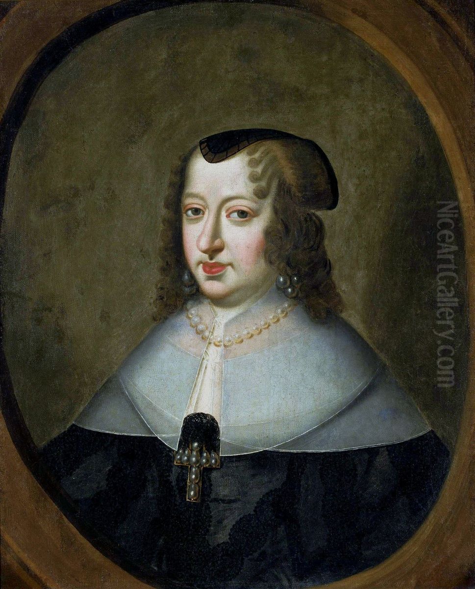 Portrait of Anne of Austria. Oil Painting by Charles Beaubrun