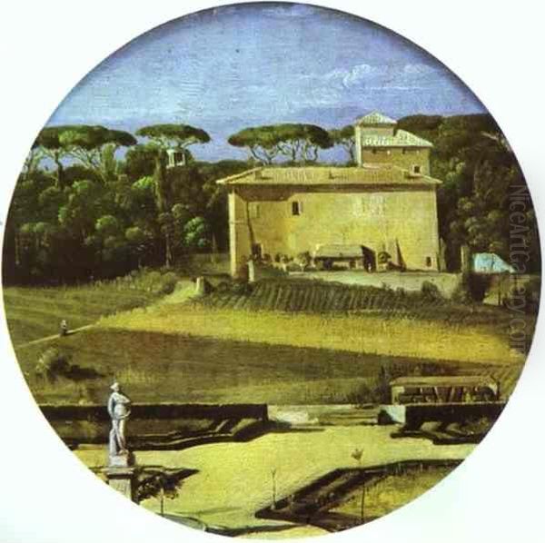 Rome, Villa Borghese, La Casina de Raphael vue depuis la Villa Medicis Oil Painting by Jean Auguste Dominique Ingres