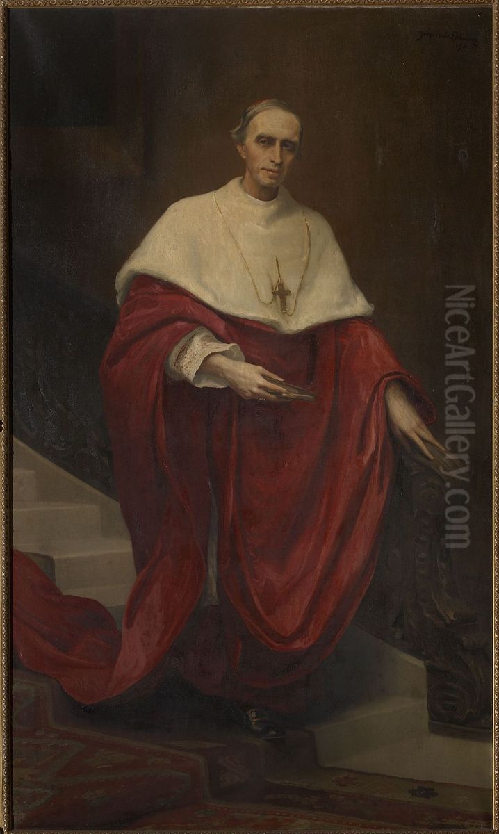 Portrait of Cardinal Desire-Joseph Mercier, Archbishop of Mechelen Oil Painting by Jacques de Lalaing Portrait of Cardinal Desire-Joseph Mercier, Archbishop of Mechelen Oil Painting by Jacques de Lalaing