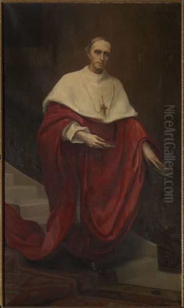 Portrait of Cardinal Desire-Joseph Mercier, Archbishop of Mechelen Oil Painting by Jacques de Lalaing