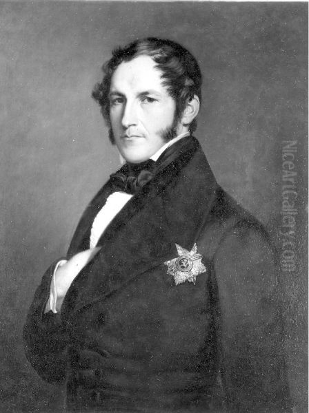 Bust portrait of King Leopold I Oil Painting by Franz Xaver Winterhalter