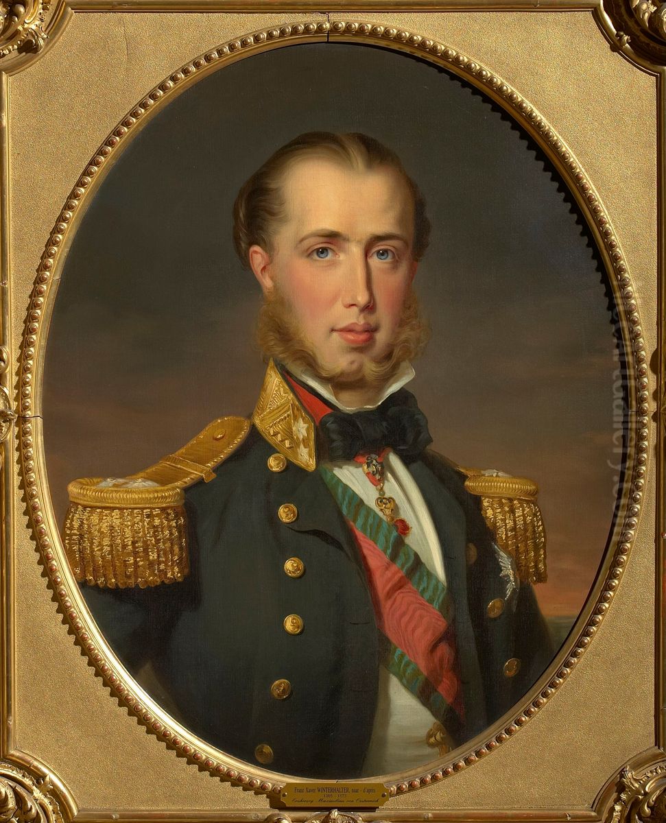 Portrait of Archduke Maximilian in uniform Oil Painting by Franz Xavier Winterhalter