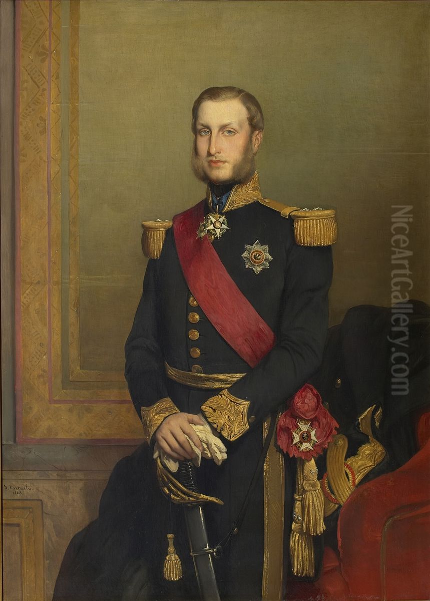 Portrait de S.A.R. Monseigneur le Comte de Flandre Oil Painting by Jean-Francois Portaels