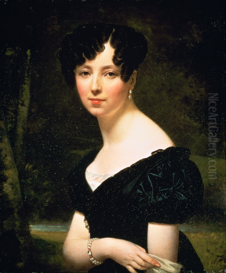 Portrait of a Lady Oil Painting by Amelie Legrand de Saint-Aubin