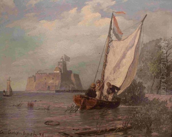 Kustenlandschaft Oil Painting by Andreas Achenbach
