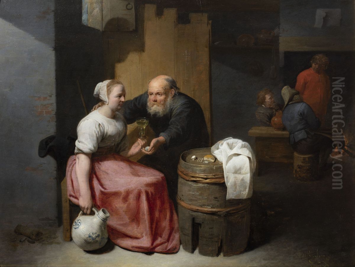 The proposition Oil Painting by David Ryckaert III