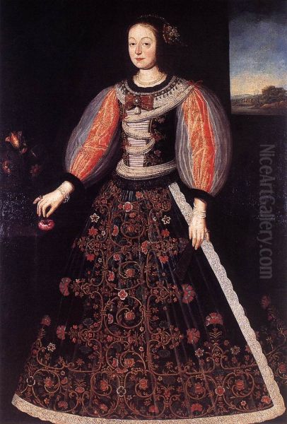 Portrait of Princess Anna Julianna Eszterhazy, Wife of Count Ferenc Nadasdy Oil Painting by Benjamin Block