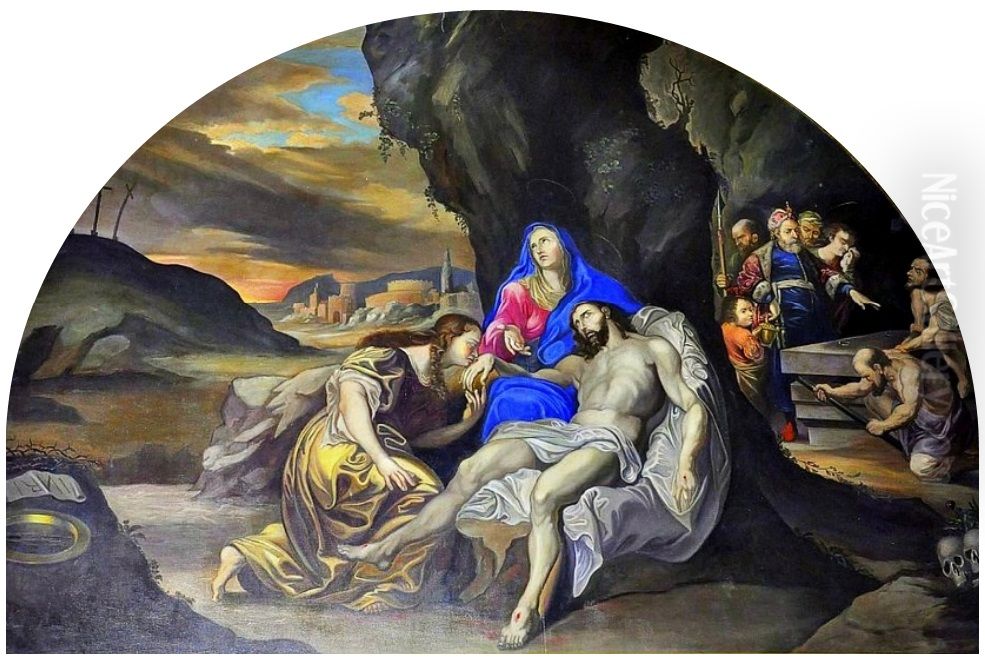 The Anointing of the body of Christ. Oil Painting by Franciszek Lekszycki