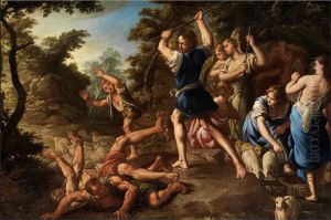 Moses defending the daughters ofJethro