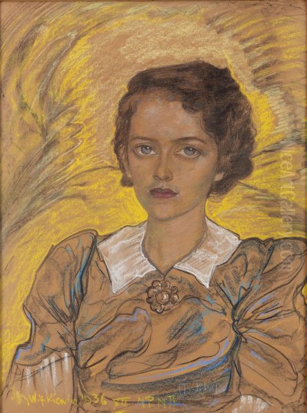Portrait of Janina Mieszkowska-Steinborn Oil Painting by Stanislaw Ignacy Witkiewicz (Witkacy)