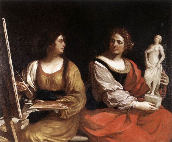 l'Allegoria della pittura e della scultura Oil Painting by Guercino
