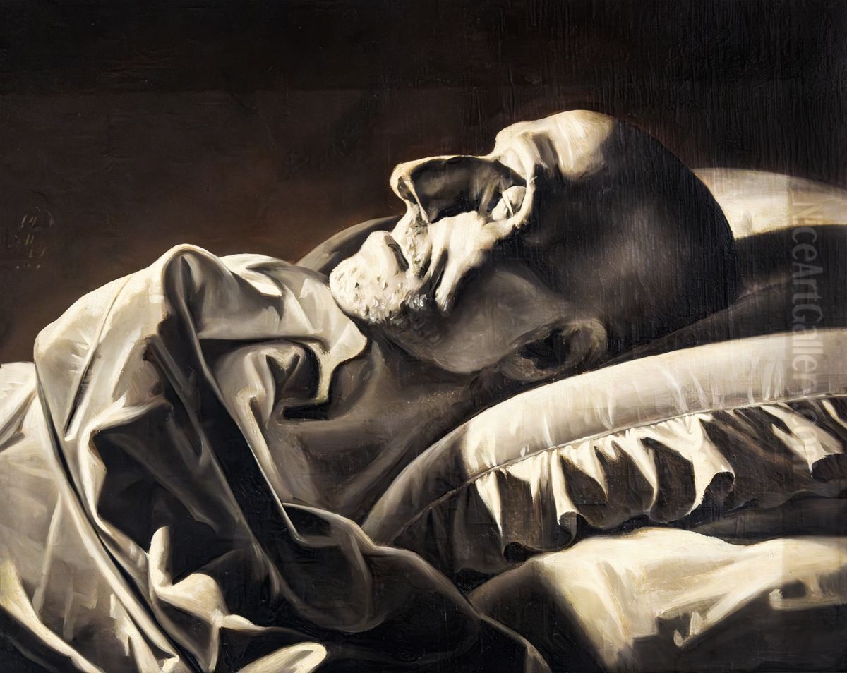 Antonio Canova after his death Oil Painting by Placido Fabris