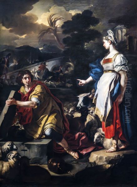 Jacob and Rachel Oil Painting by Francesco Solimena