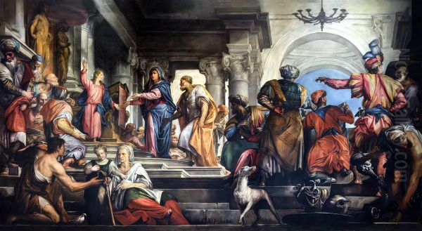 Finding of Jesus in the Temple Oil Painting by Giovanni Antonio Fumiani