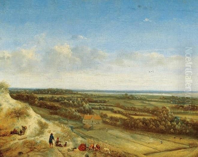 View of Haarlem from the dunes Oil Painting by Jan Vermeer van Haarlem the Elder