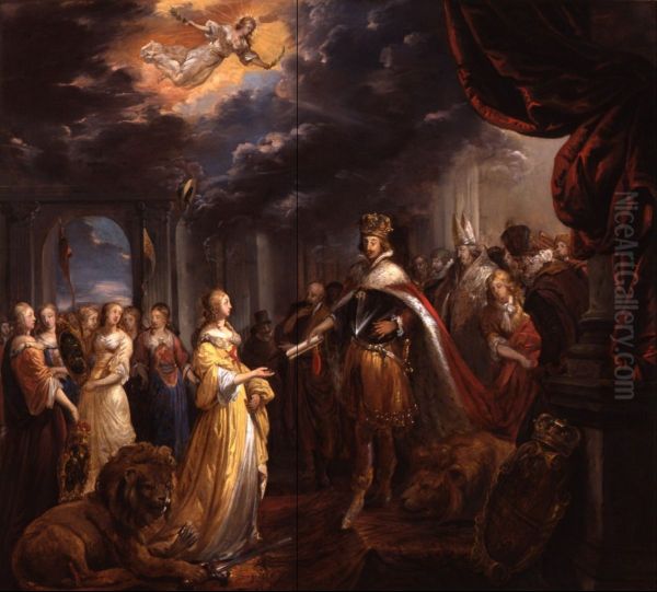 Le roi d'Espagne accordant la paix aux sept Provinces-Unies des Pays-Bas Oil Painting by Theodoor van Thulden