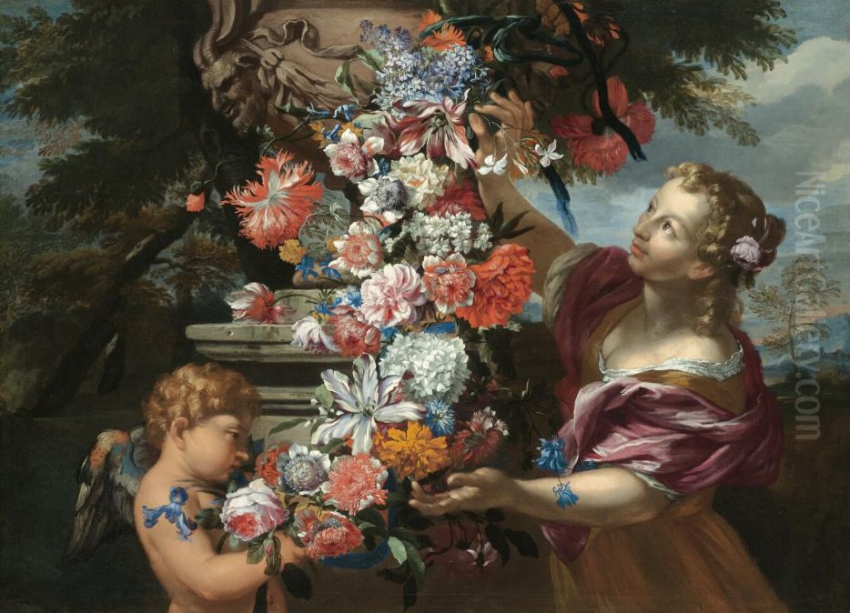 Allegory of Spring Oil Painting by Abraham Brueghel
