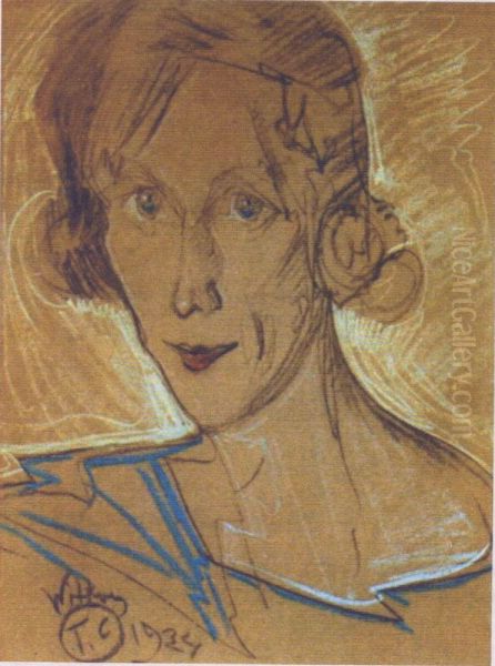 Portret Marii Ingardenowej Oil Painting by Stanislaw Ignacy Witkiewicz (Witkacy)