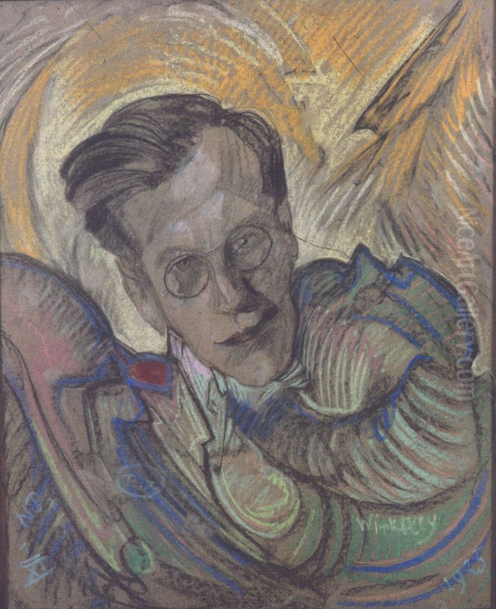 Portret Janusza Kotarbinskiego Oil Painting by Stanislaw Ignacy Witkiewicz (Witkacy)