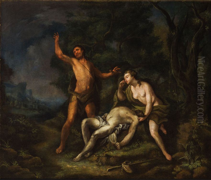 Adam and Eve Oil Painting by Nicola Vaccaro