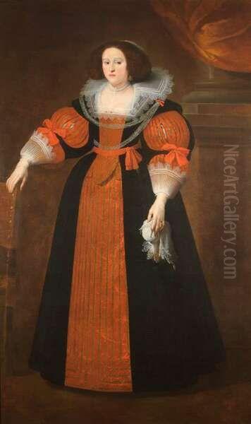 Portrait of Anna de Grimaldi de Morosana Oil Painting by Gaspar De Crayer