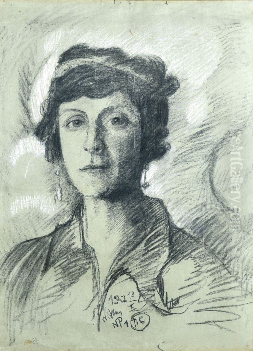 Portrait of Eugenia Anderson-Luczynska Oil Painting by Stanislaw Ignacy Witkiewicz (Witkacy)