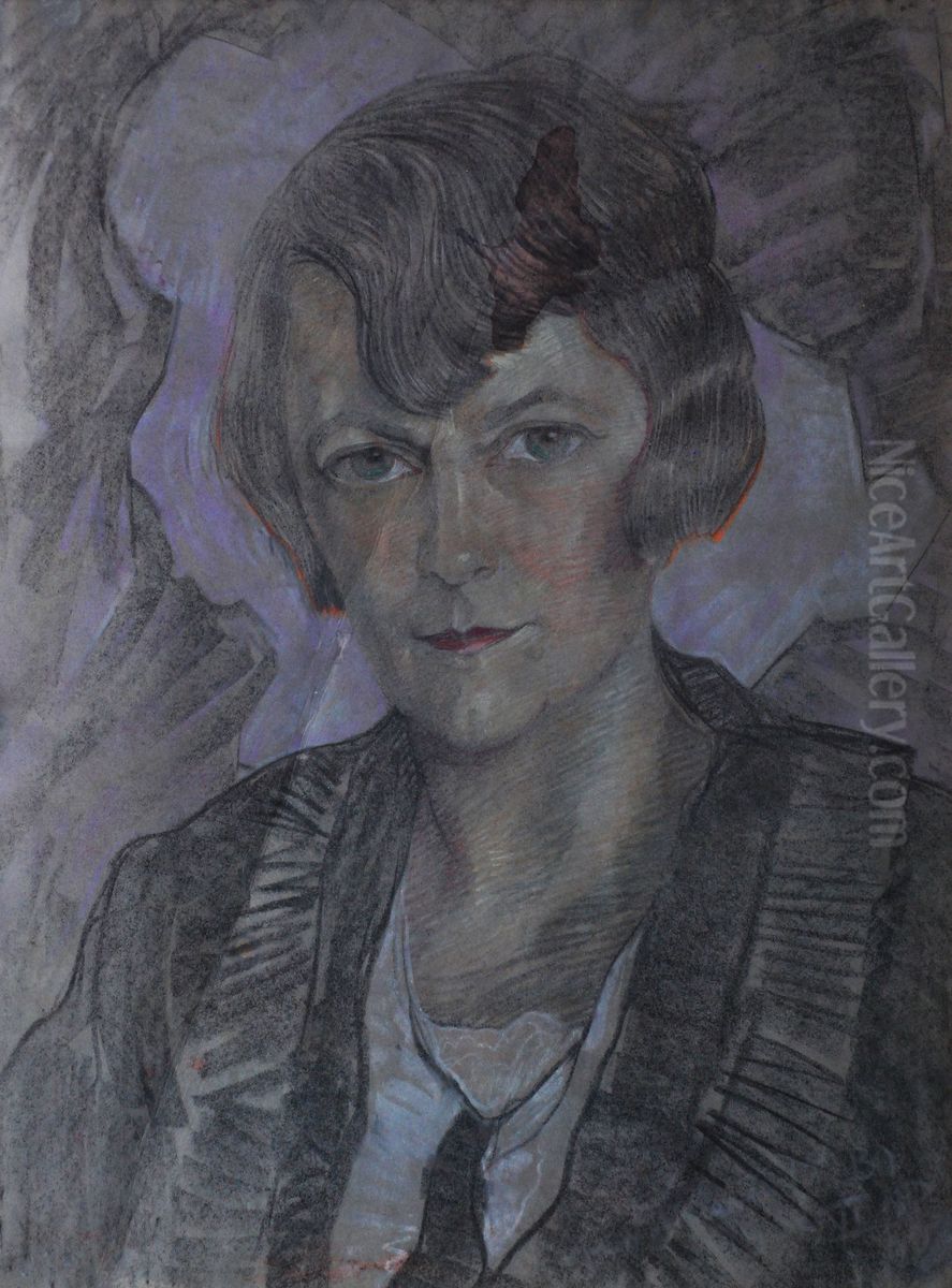 Portret Haliny Krahelskiej Oil Painting by Stanislaw Ignacy Witkiewicz (Witkacy)