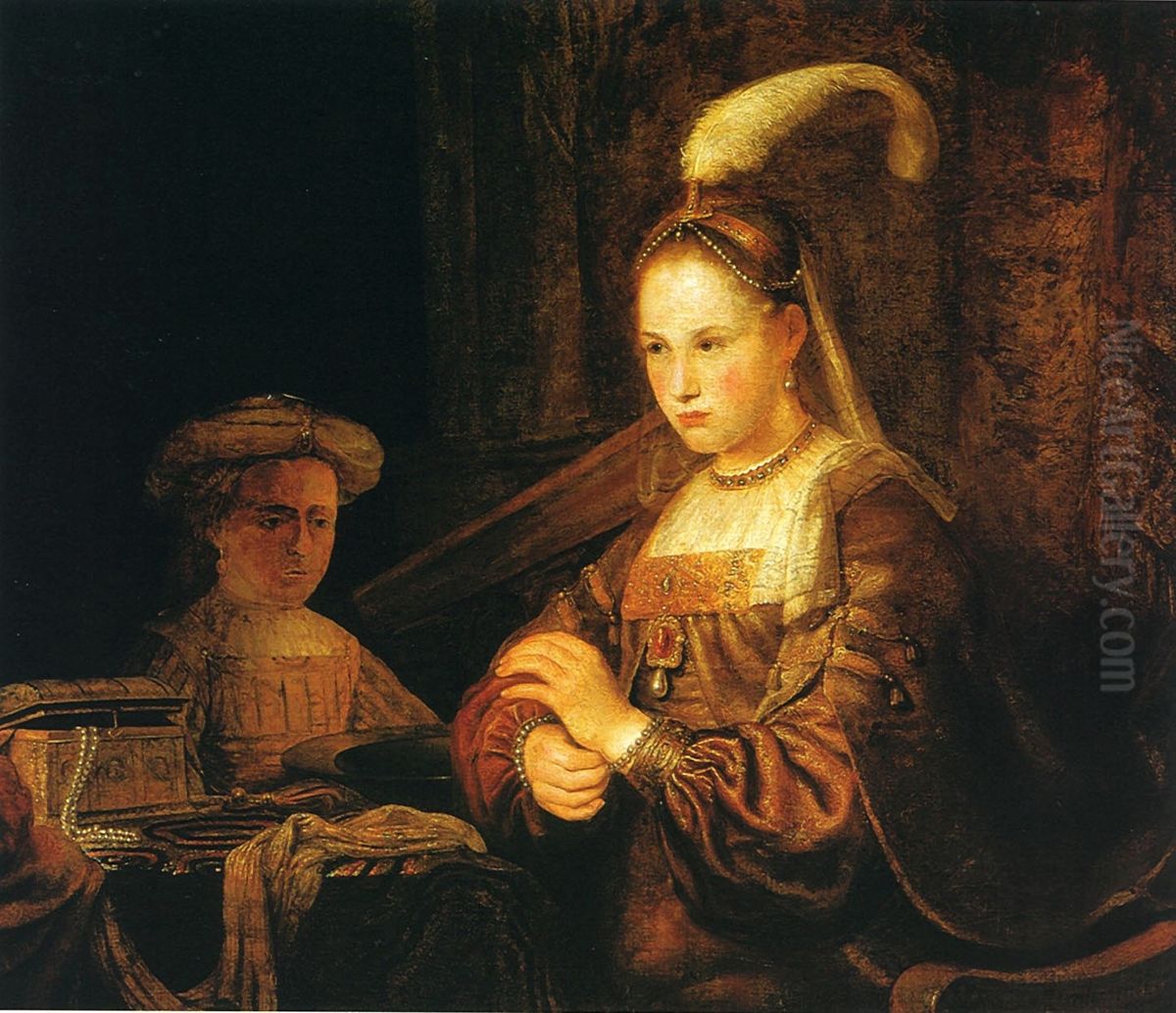 A lady at her toilet. Oil Painting by Arent de Gelder
