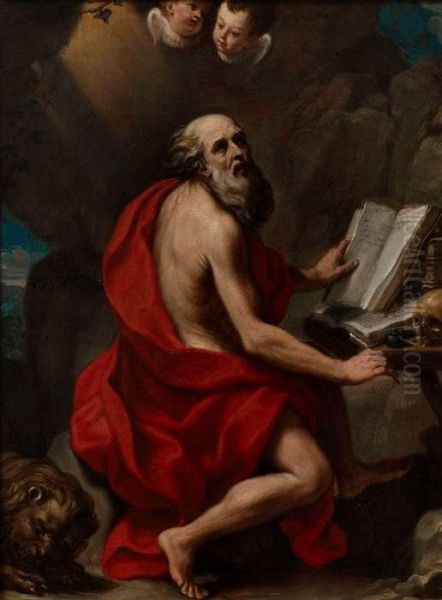 Saint Jerome. Oil Painting by Elisabetta Sirani