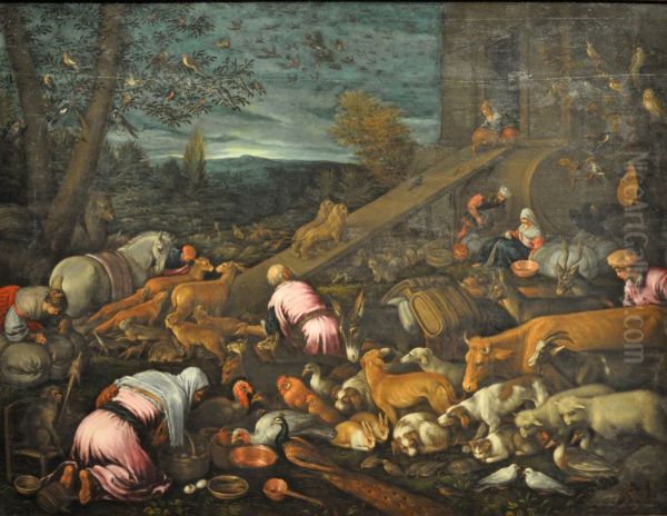 Entry into the Ark Oil Painting by Jacopo Bassano