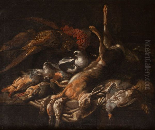 Still life of game Oil Painting by Jacob van der Kerckhoven