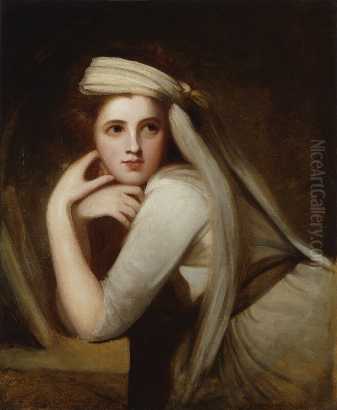 Emma, Lady Hamilton Oil Painting by George Romney