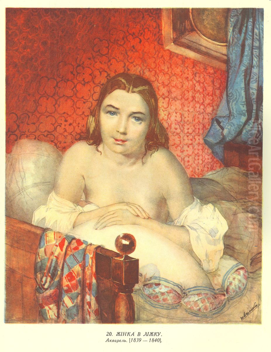 Zinka v lizku (Sevcenko) Oil Painting by Taras Shevchenko