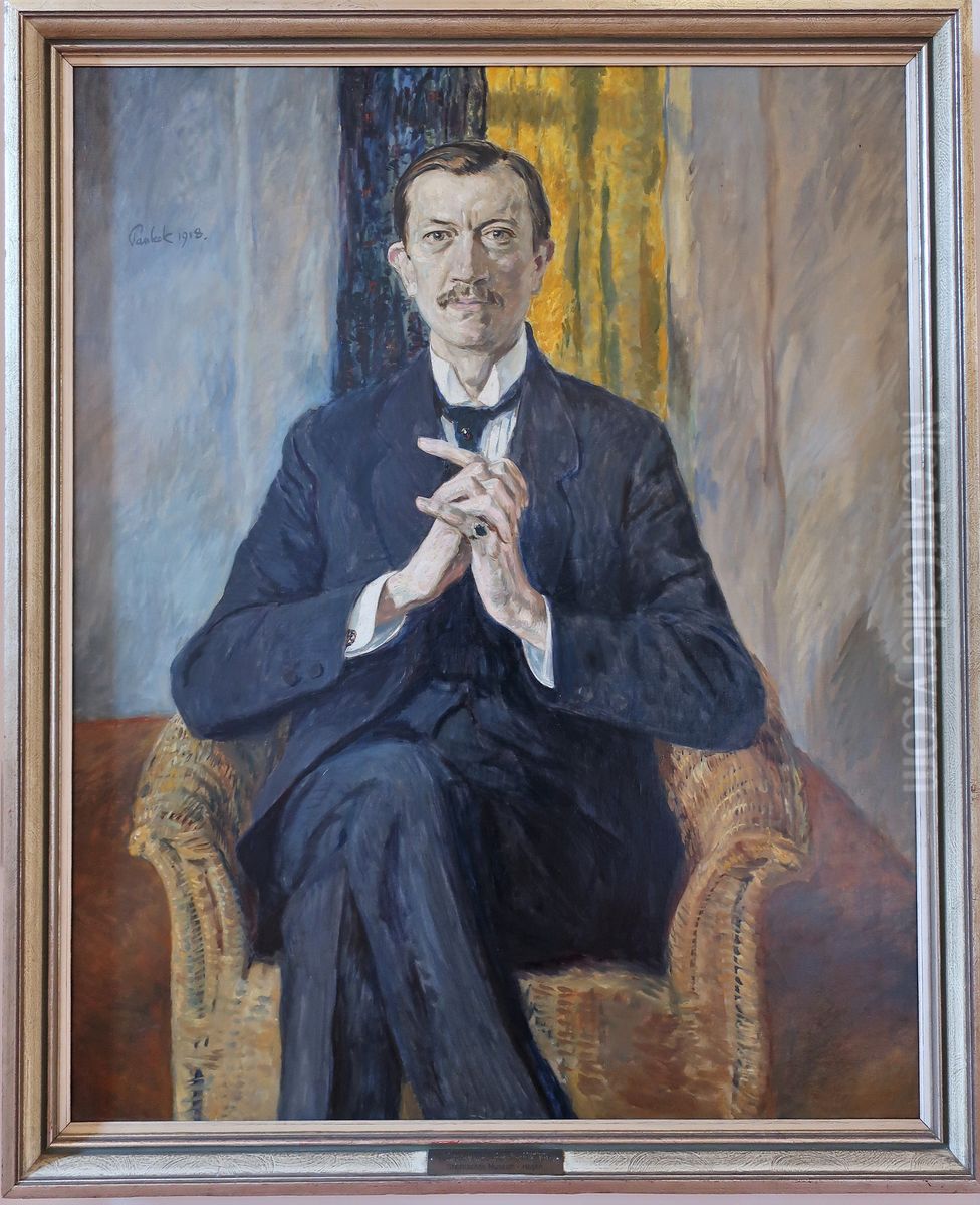 Portrat von Karl Ernst Osthaus Oil Painting by Bernhard Pankok